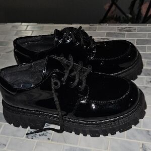 SHEIN Black Patent Leather Loafers